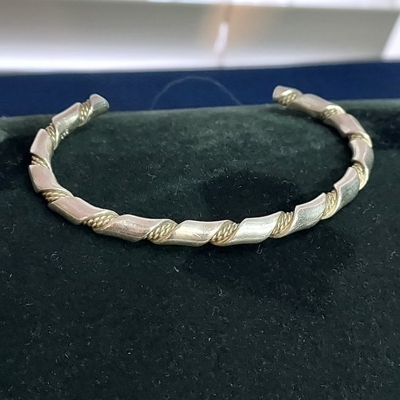 heavy double twisted sterling .925 cuff - Picture 2 of 6